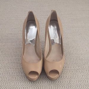 Michael Kors peep toe nude heel
